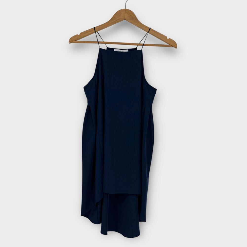 Ro & De Women’s Size Small Deep Navy Blue Square Neck Hi-Lo Sleeveless Cami Top